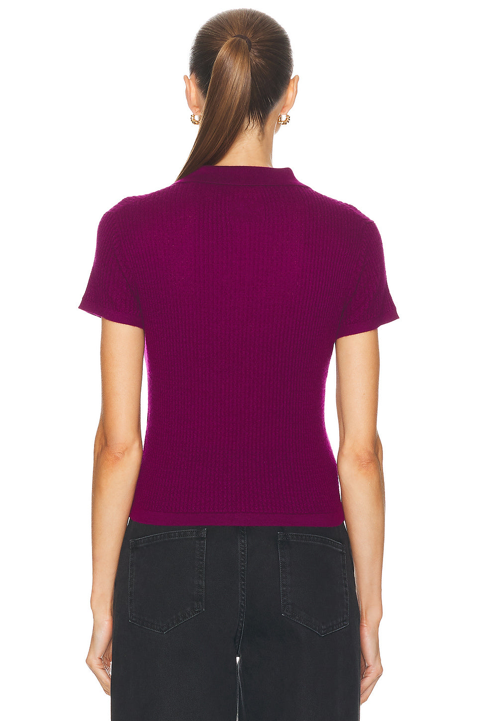 Shrunken Cashmere Polo Top