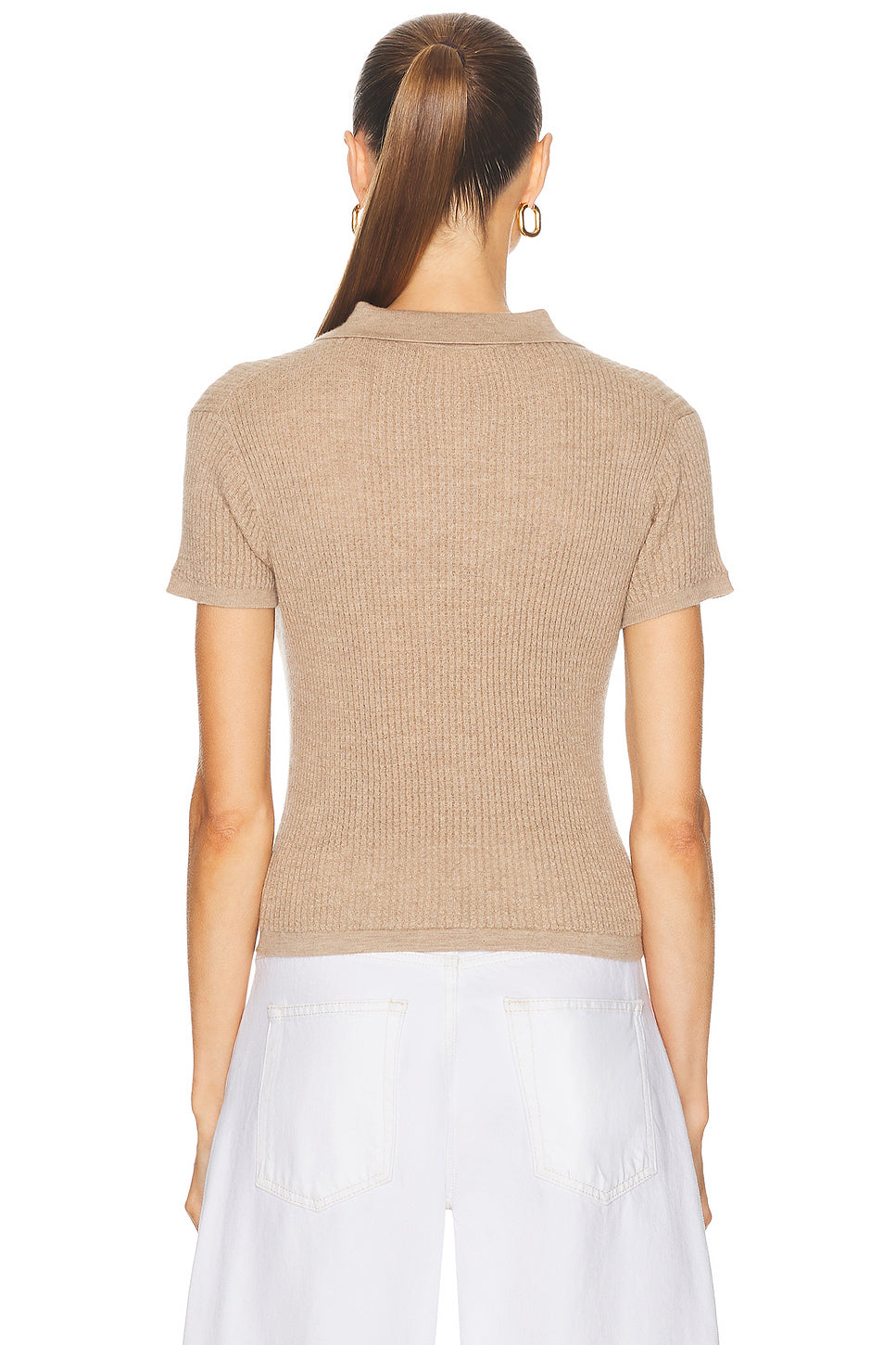 Shrunken Cashmere Polo Top