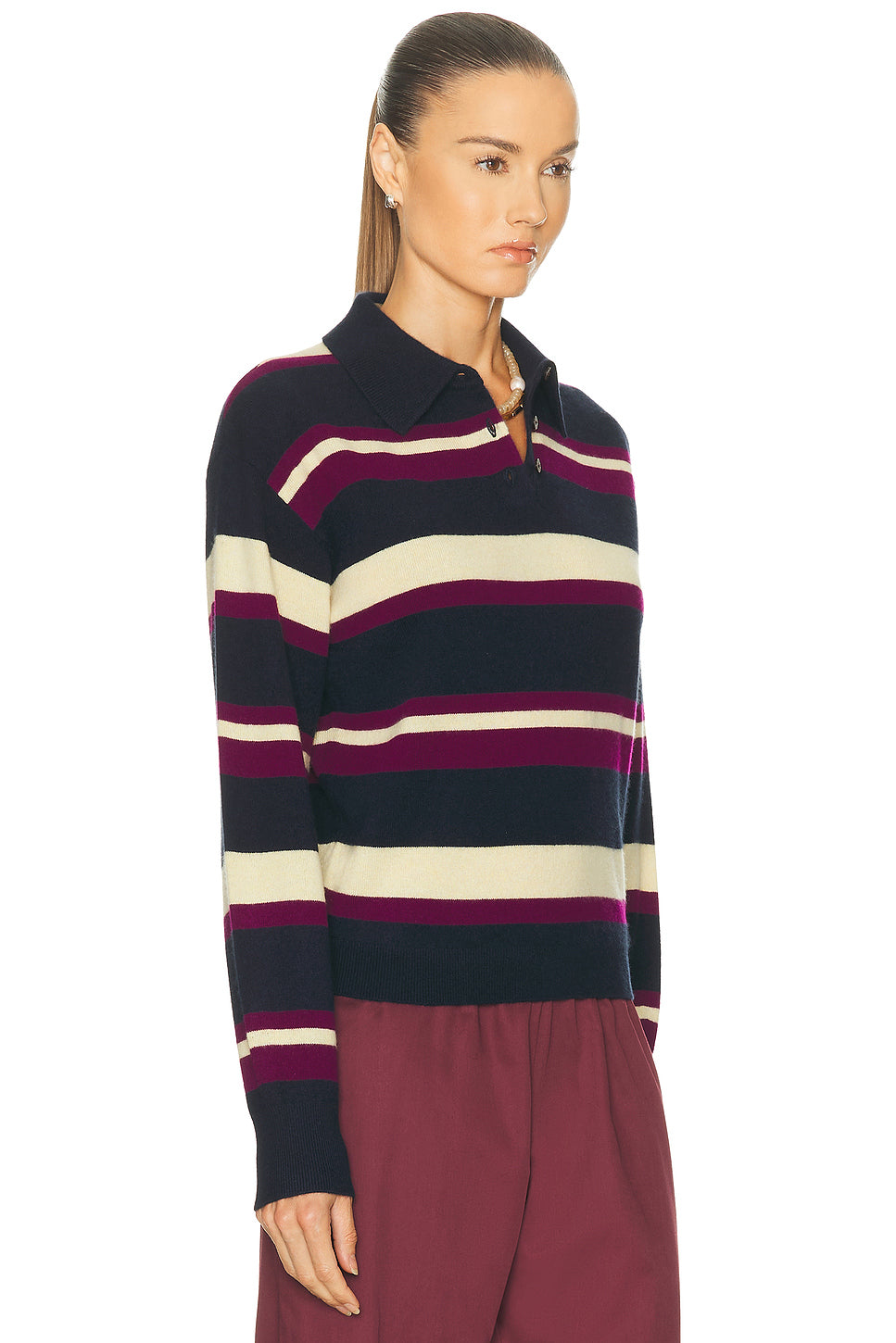 Collegiate Stripe Polo Top