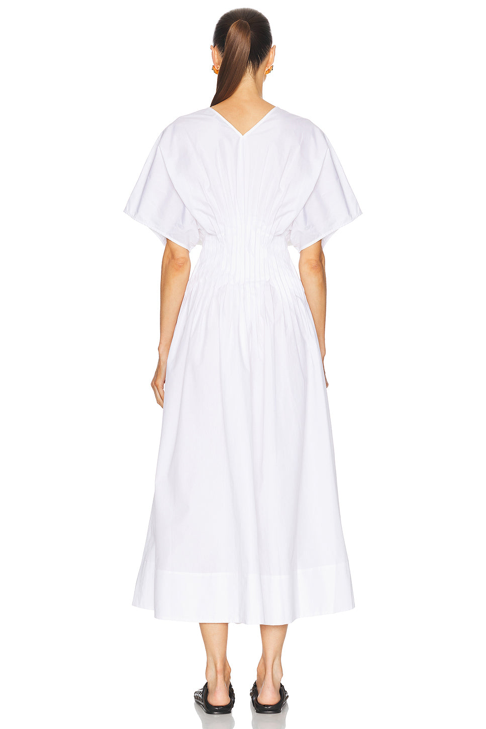 Poplin V Neck Dress