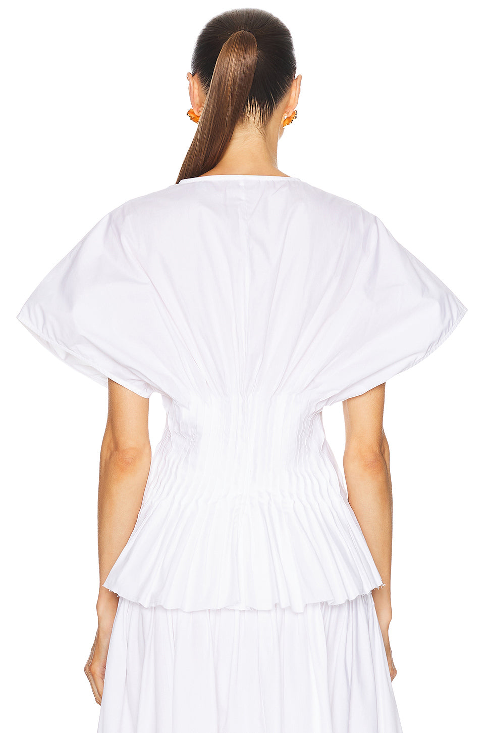Poplin V Neck Top