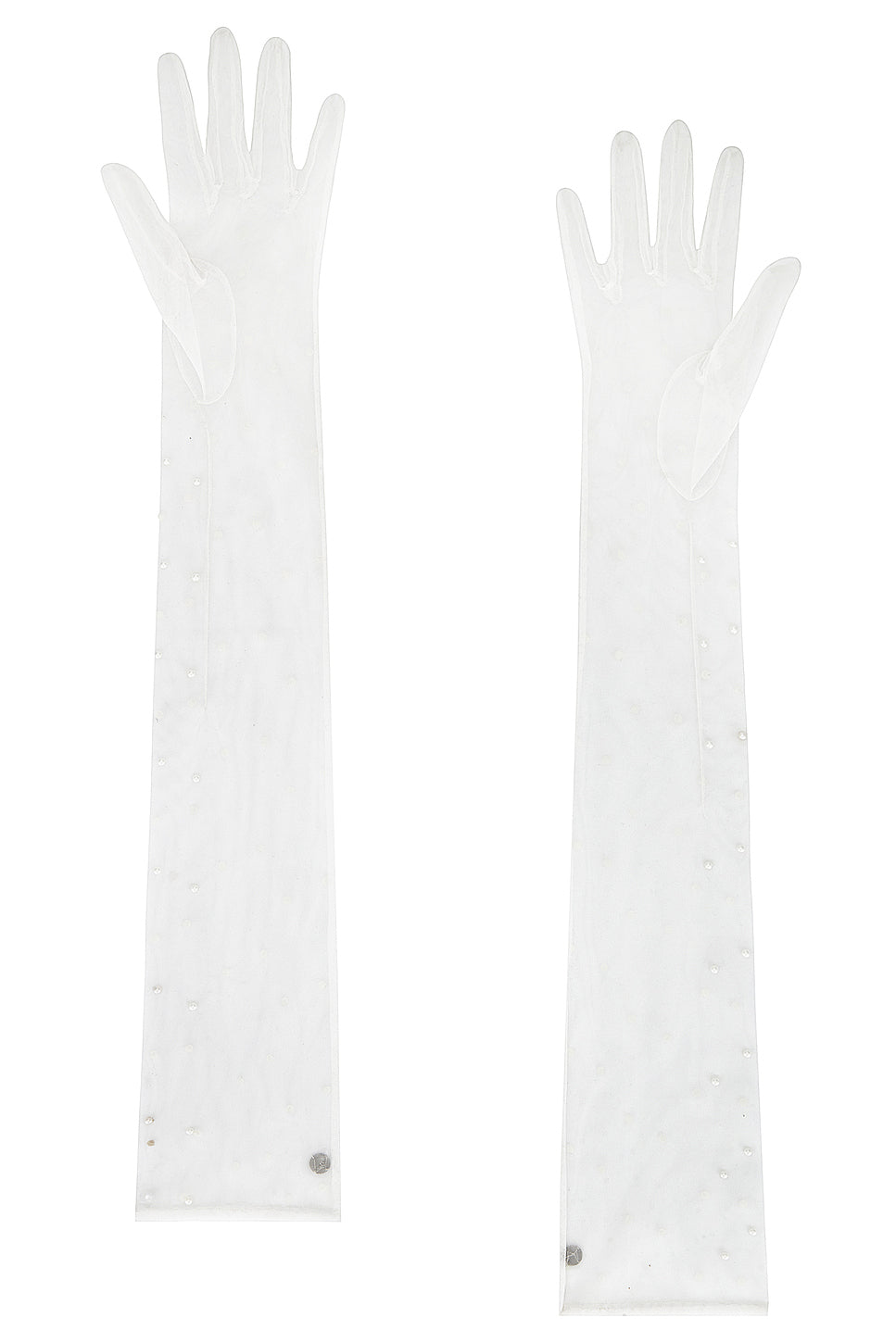 Tulle Pearls Extra Long Gloves