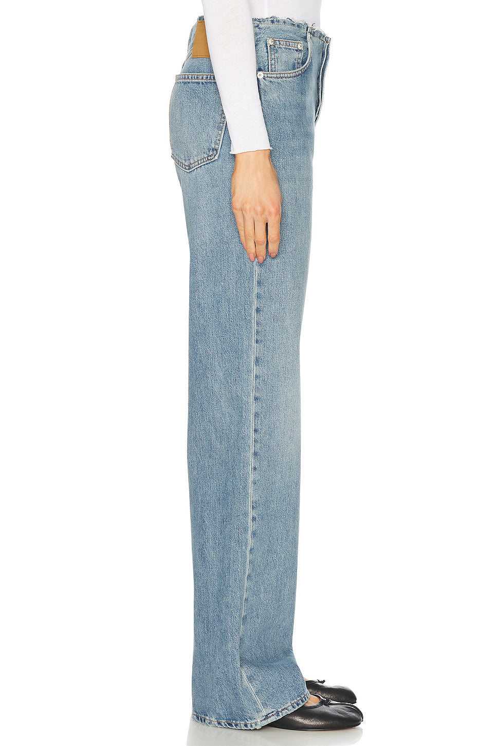 Korea Waistband Straight Leg Jeans