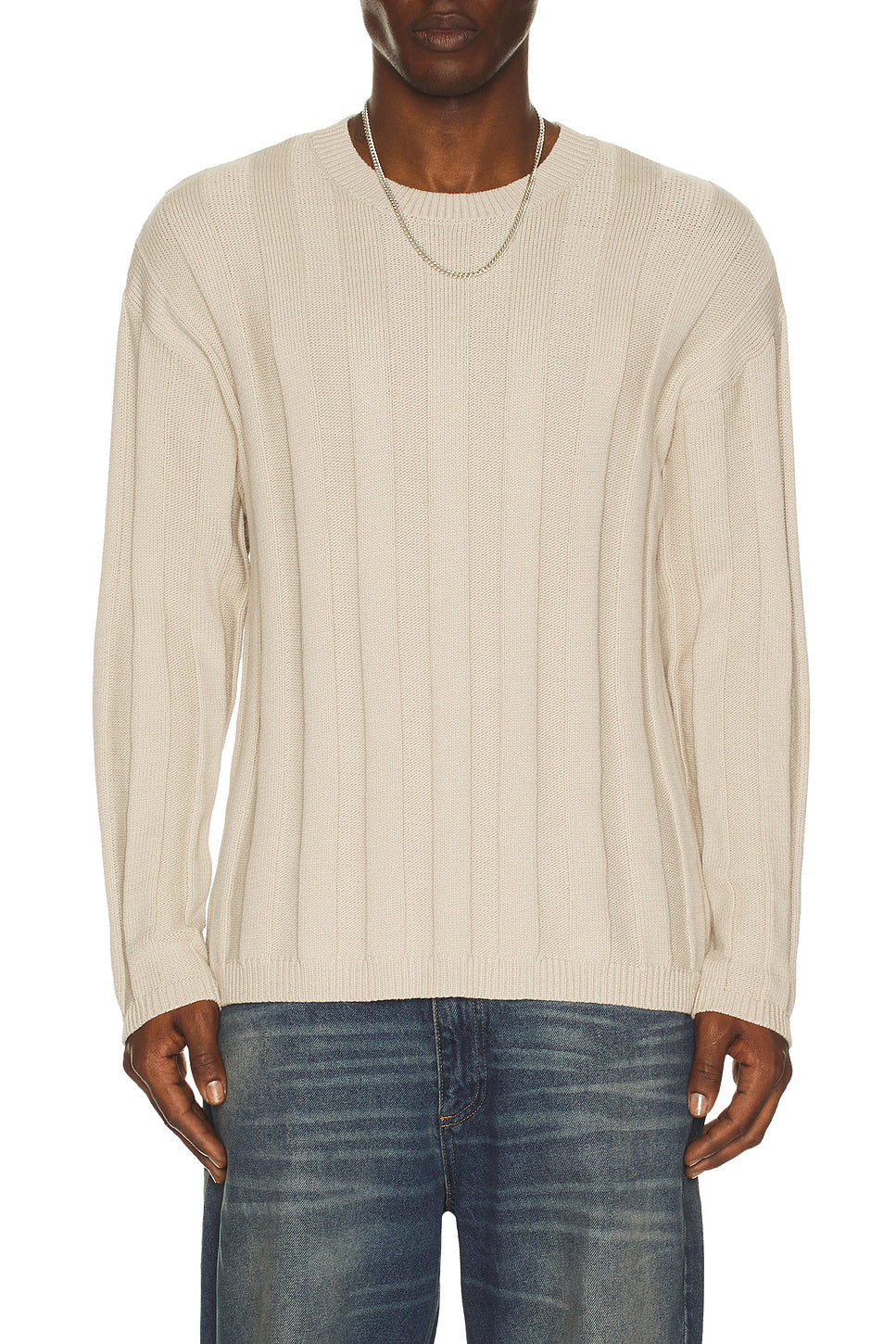 Wide Rib Crew Sweater