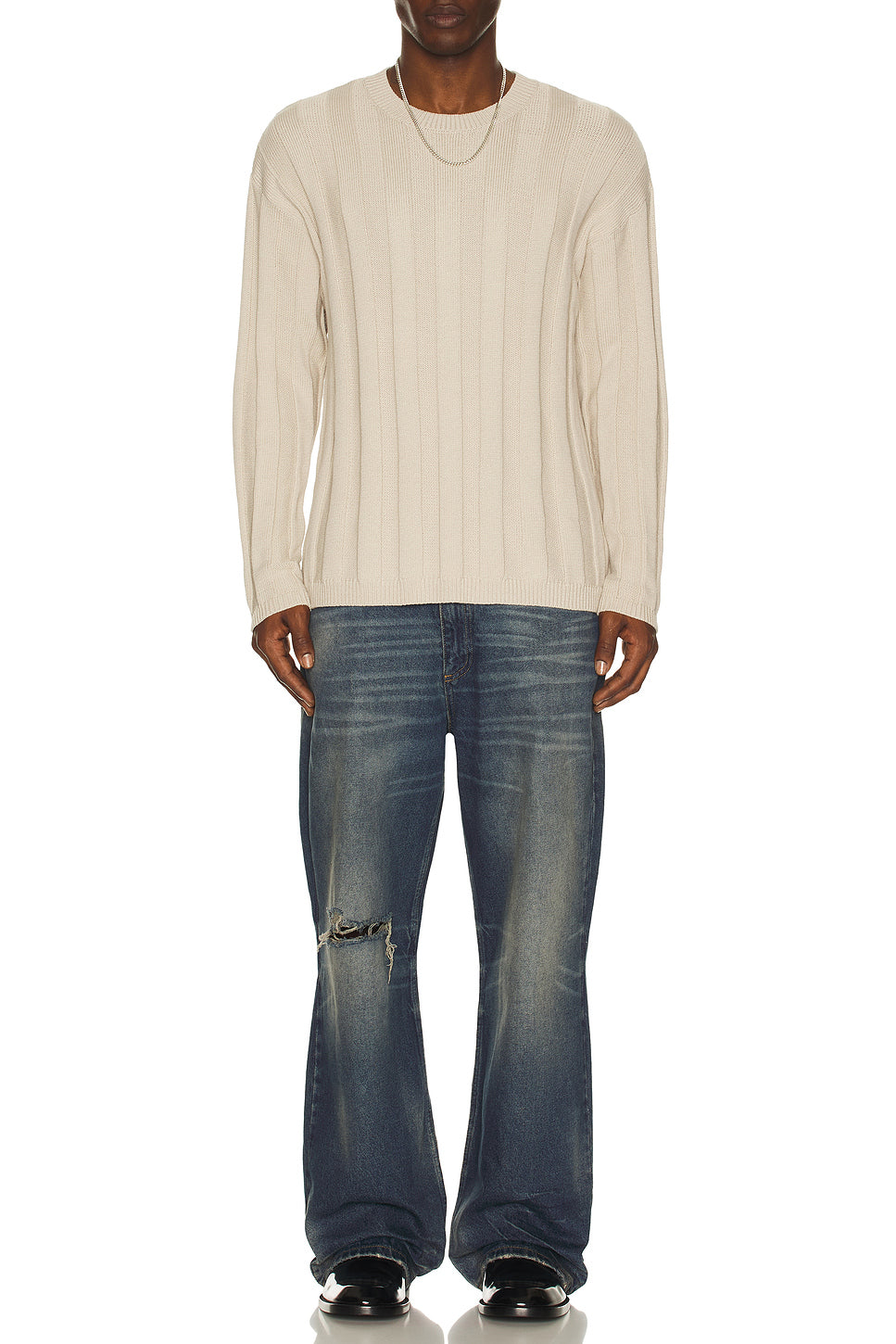 Wide Rib Crew Sweater