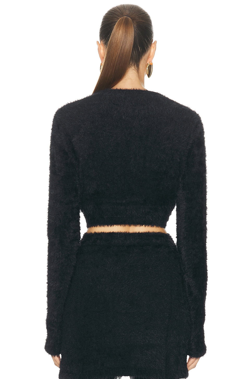 Cropped Eyelash Cardigan