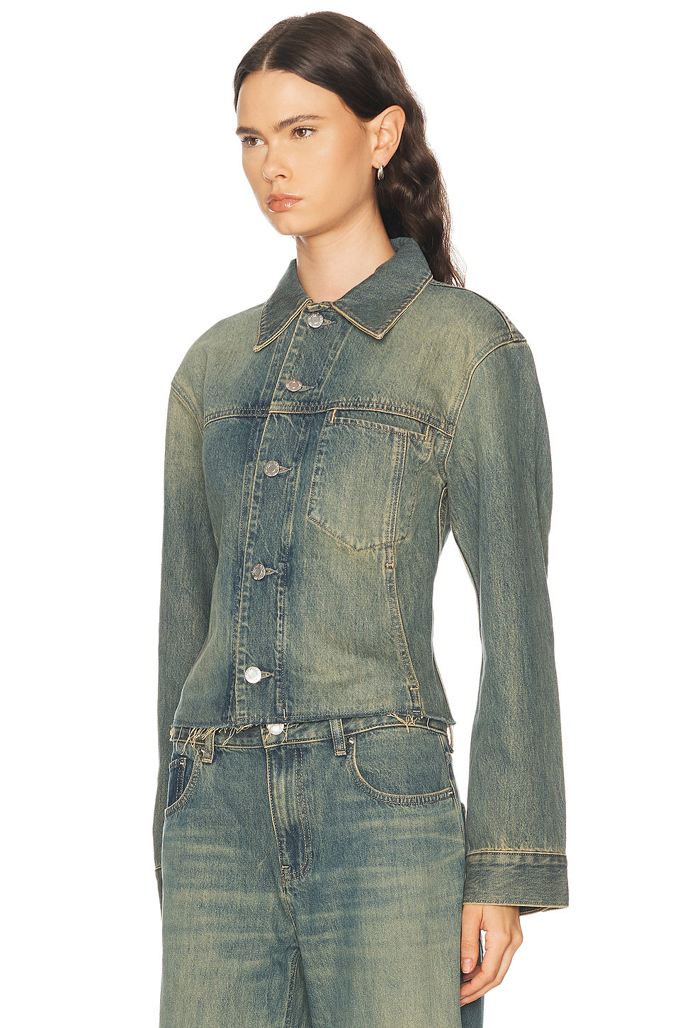 Crop Tucker Denim Jacket
