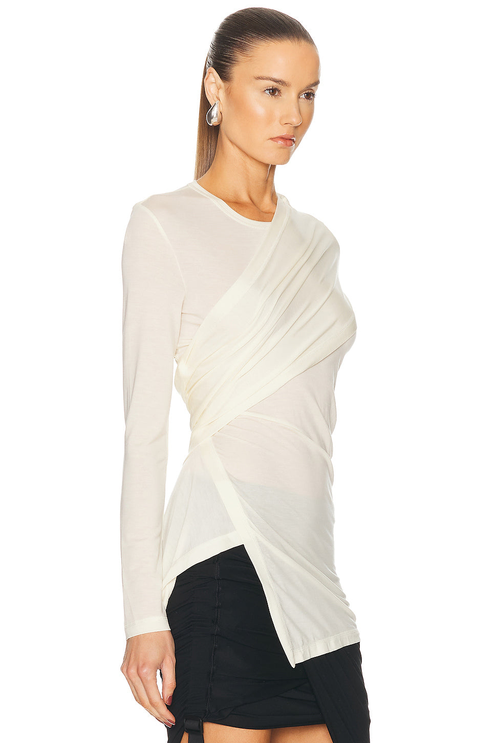 Draped Long Sleeve Top