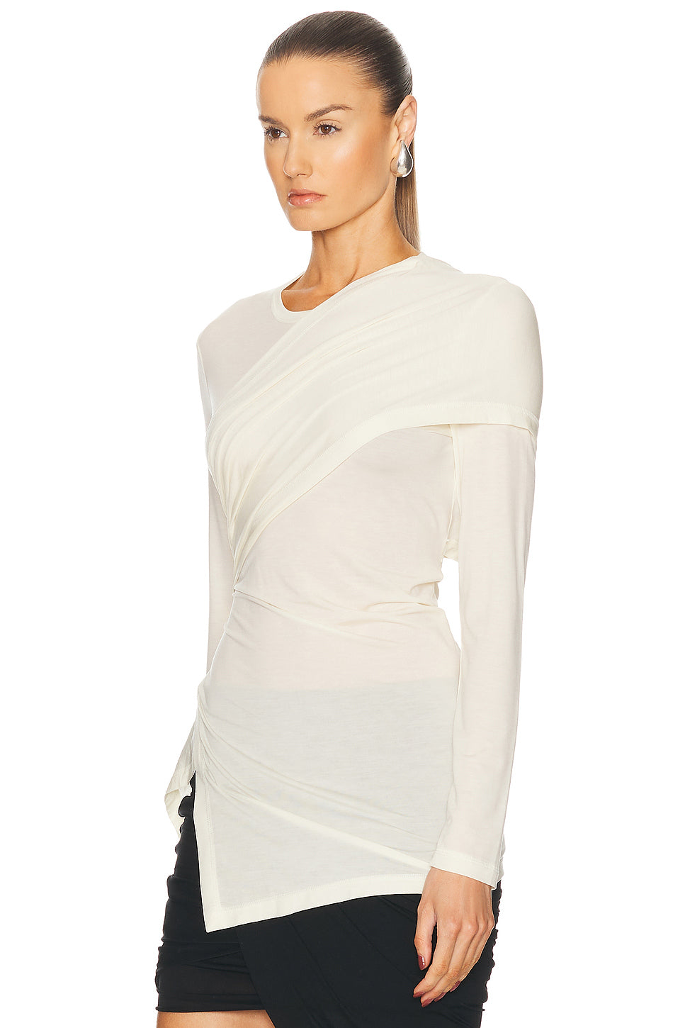 Draped Long Sleeve Top