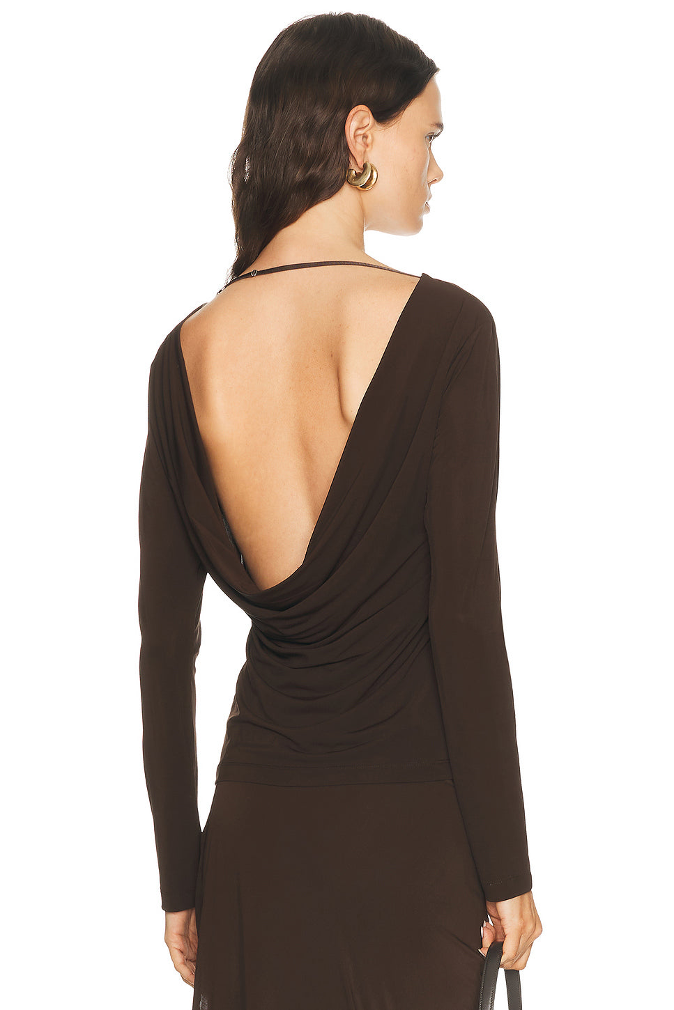 Cowl Back Long Sleeve Top