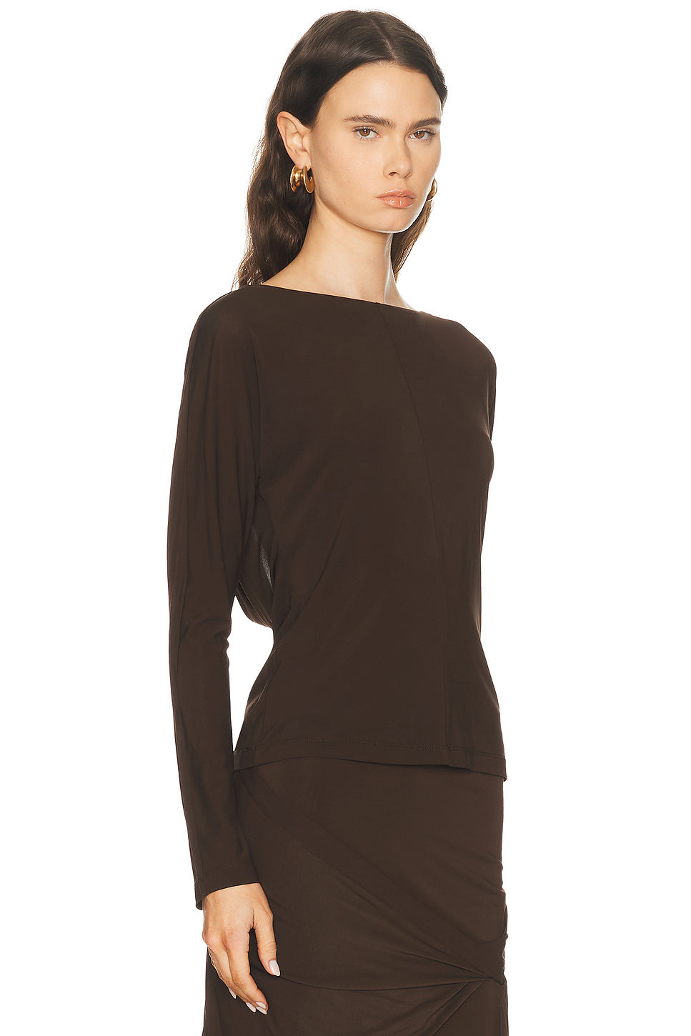 Cowl Back Long Sleeve Top