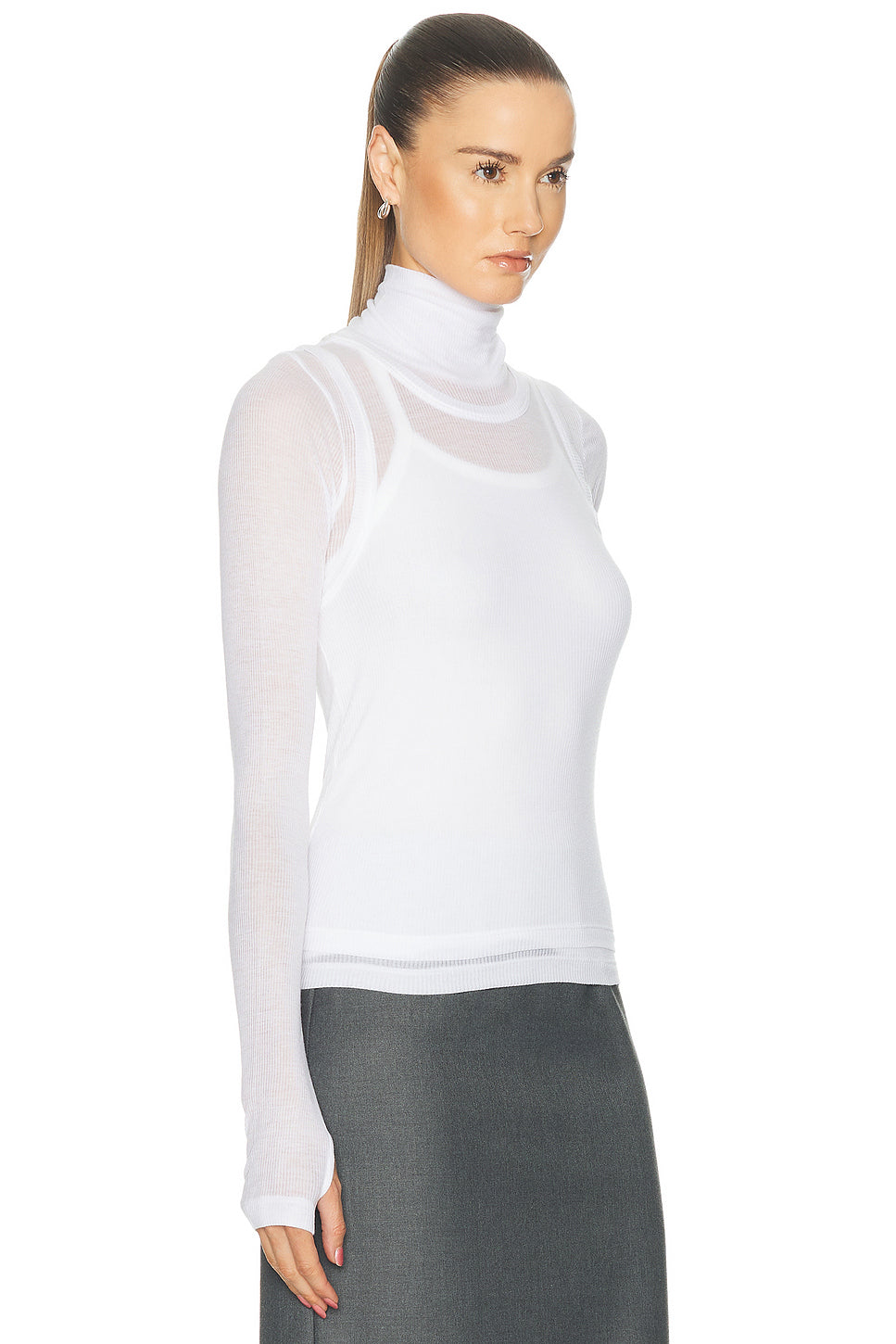 Layer Long Sleeve Neck Sheer