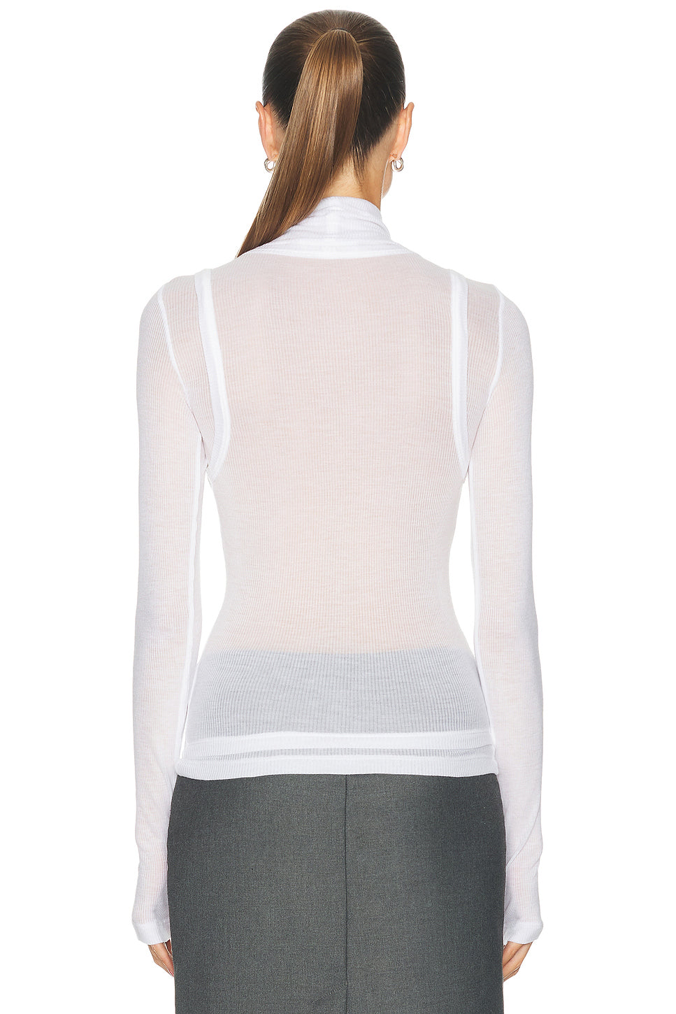 Layer Long Sleeve Neck Sheer
