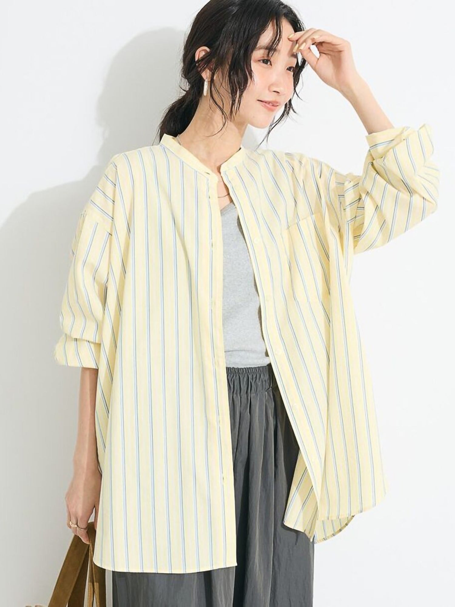 Hayato Band Collar Shirt