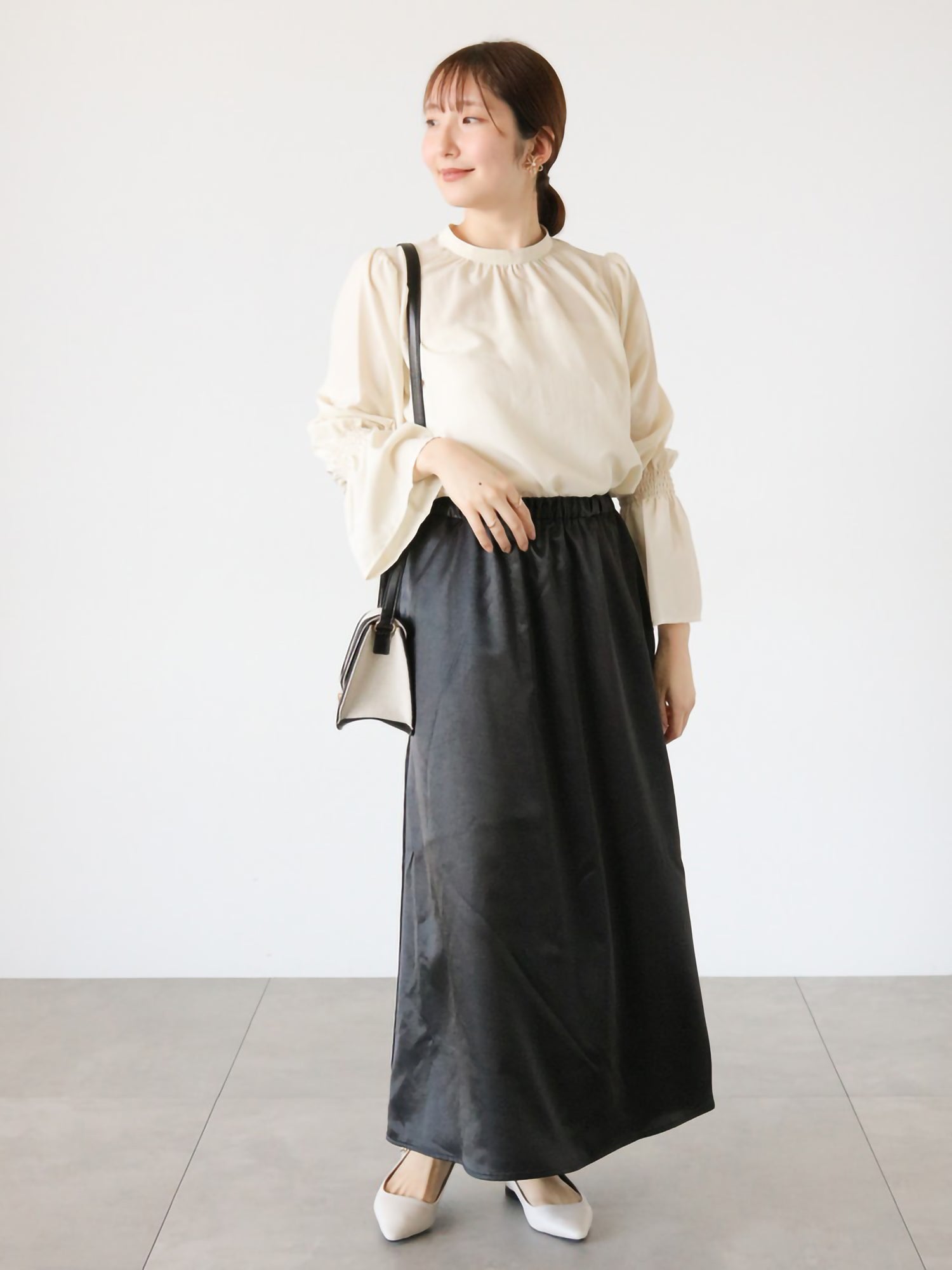 Hideko Satin Flared Skirt