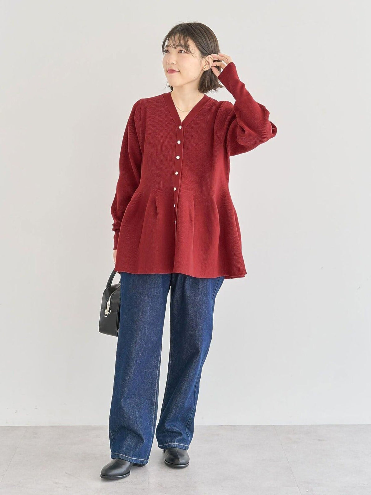 Hideo Peplum Knit Cardigan