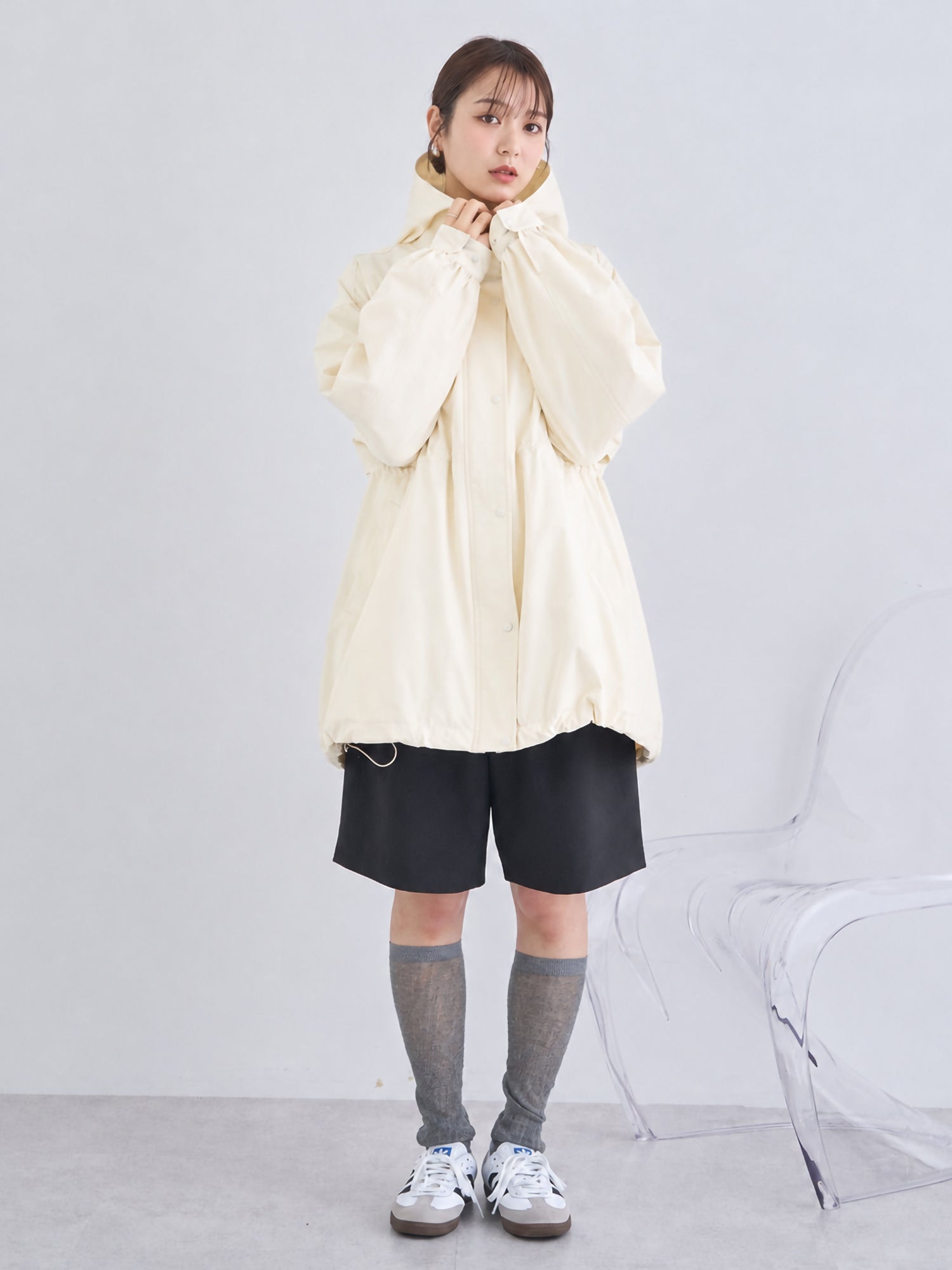 Himo Drawstring Mid-Length Hoodie