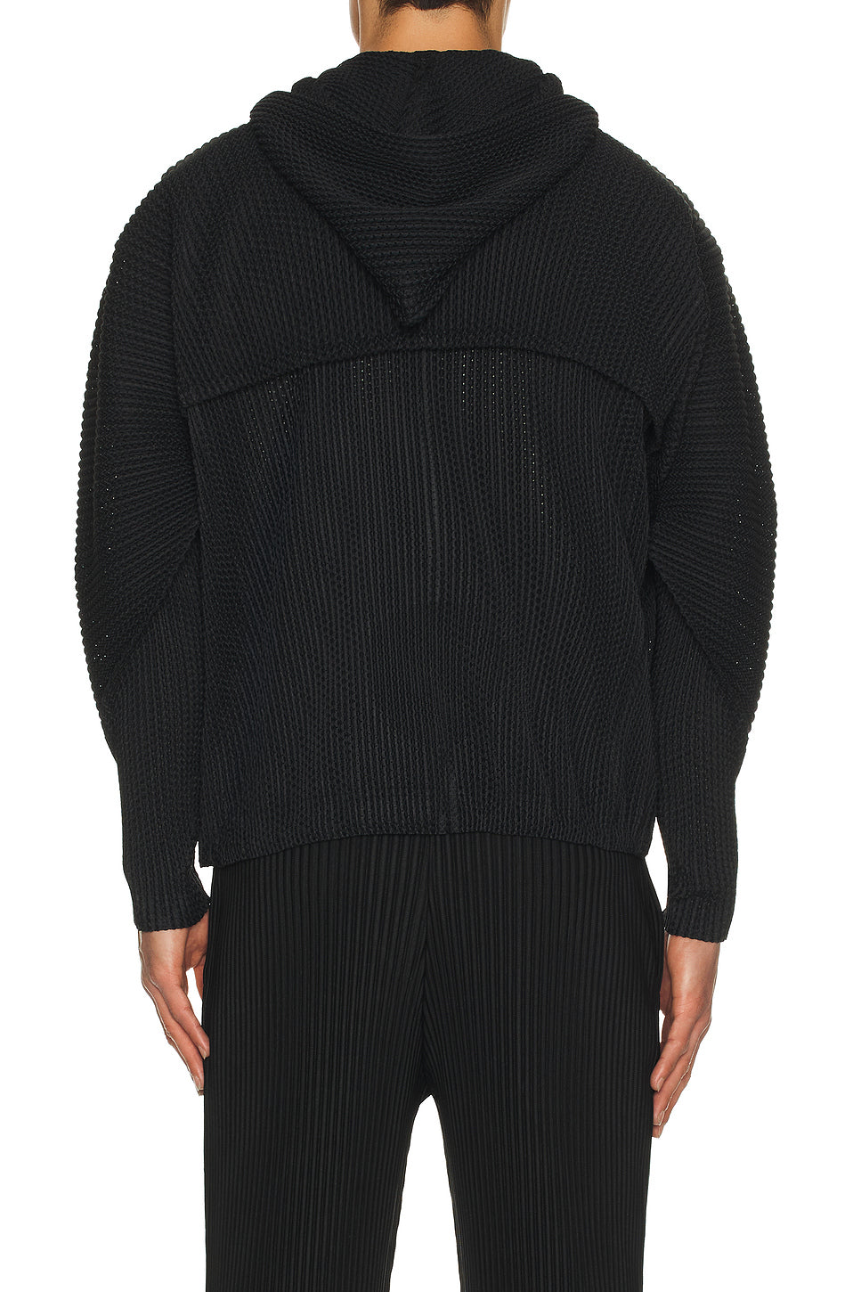 Wickerwork Mesh Full Zip Hooded Jacket