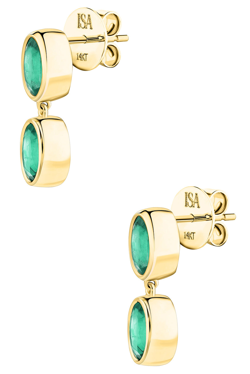 Double Drop Emerald Earrings