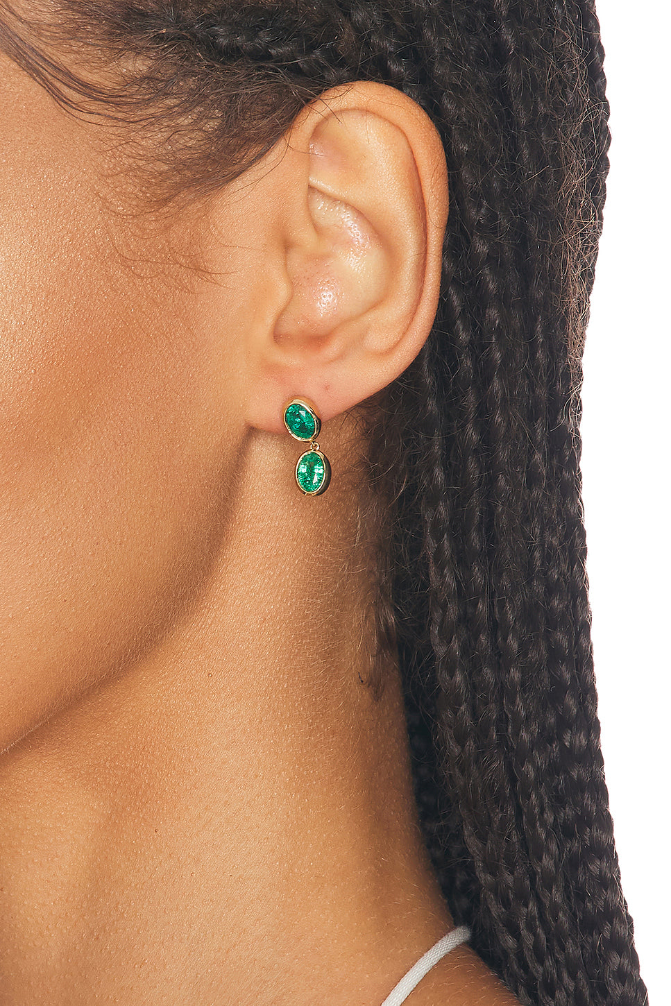Double Drop Emerald Earrings