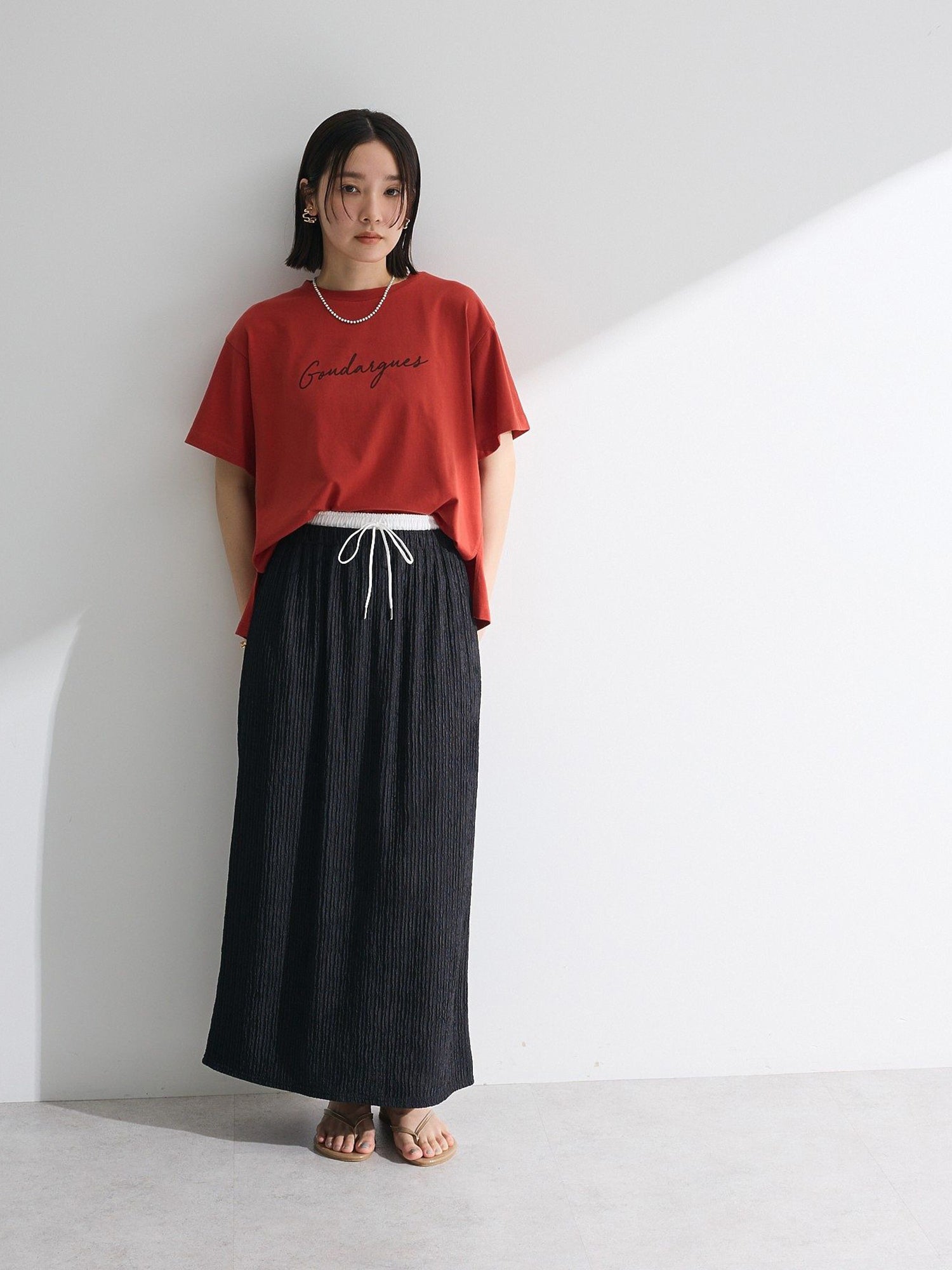Isora Double-Waist Layered Easy Narrow Skirt
