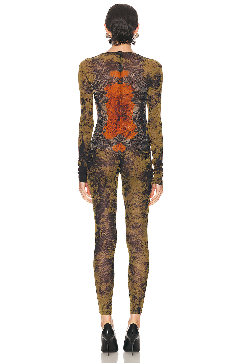 Médaillon Mesh Printed Catsuit