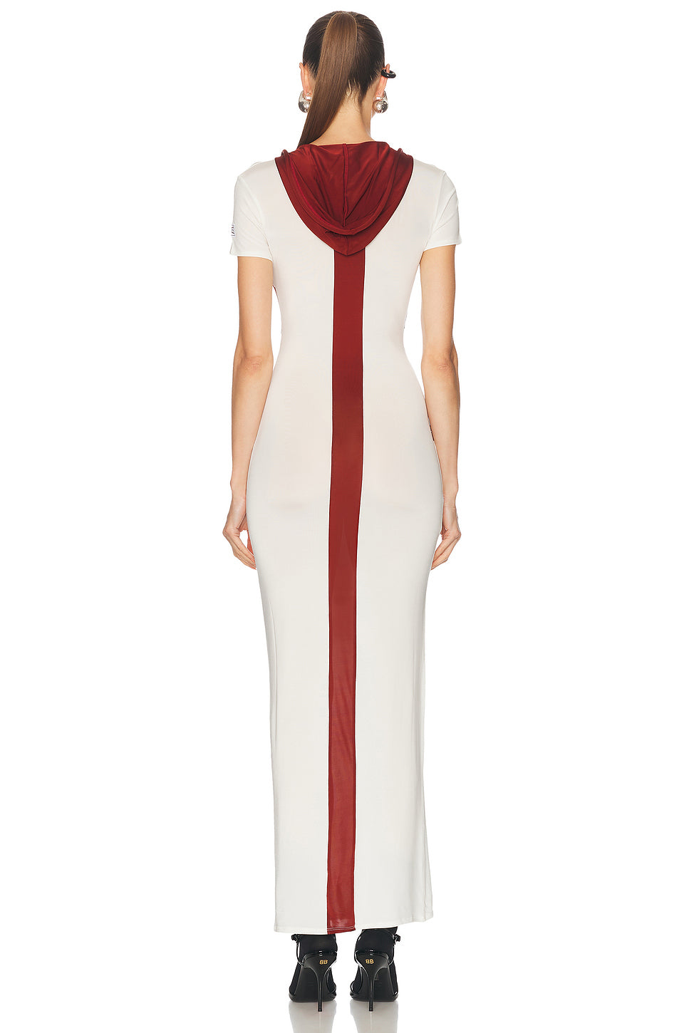 Inlaid Chevron Long Dress