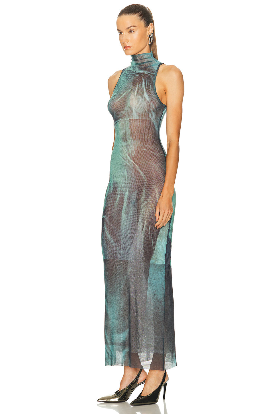 Water High Neck Long Dress