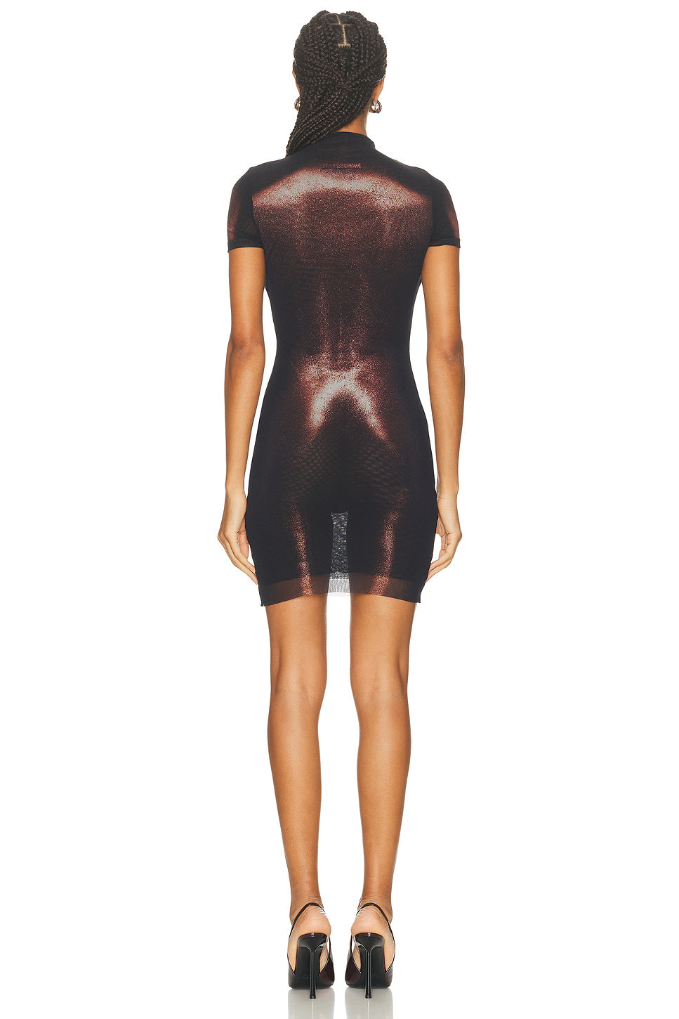 High Neck Body Dust Printed Short Dress