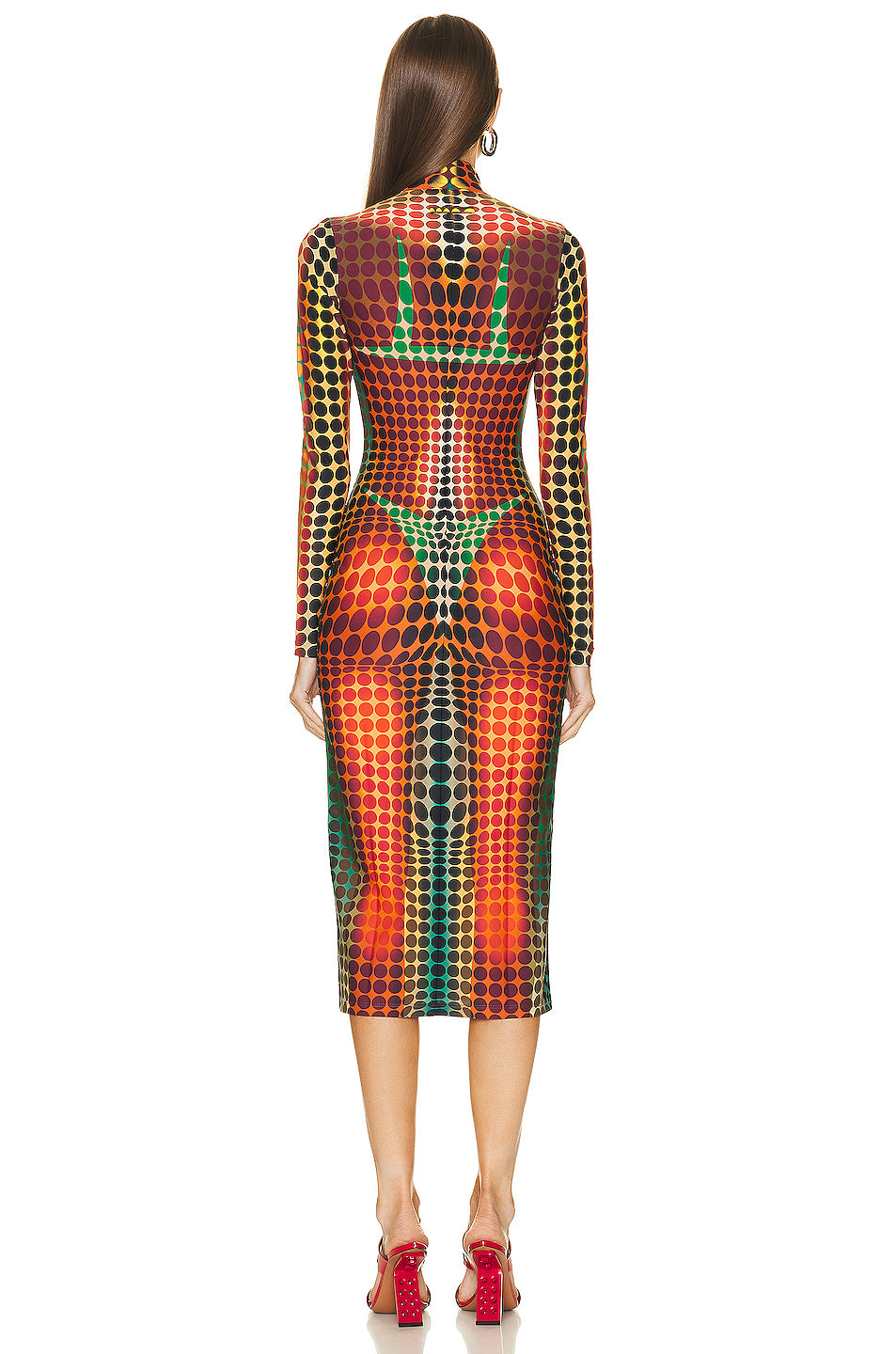 Center Front Zip Long Sleeve Dress