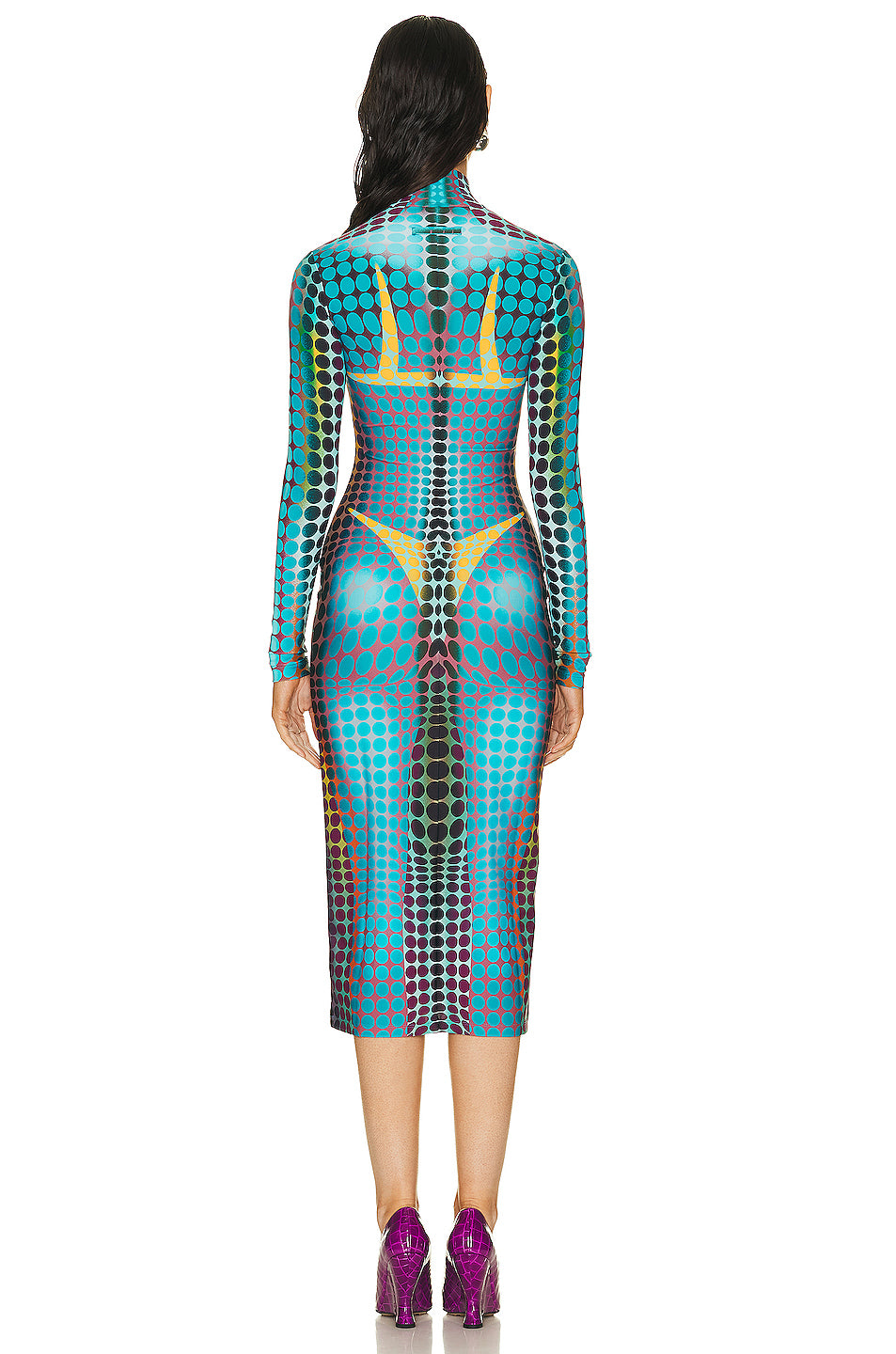 Center Front Zip Long Sleeve Dress