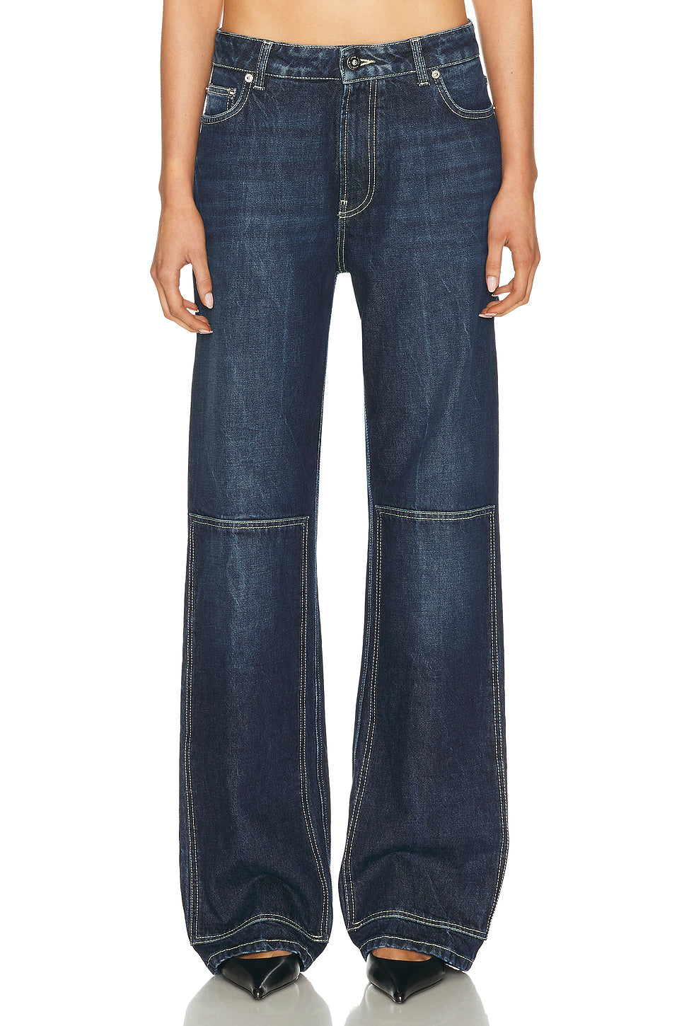 Workwear Detail Back Cutout Denim Trouser