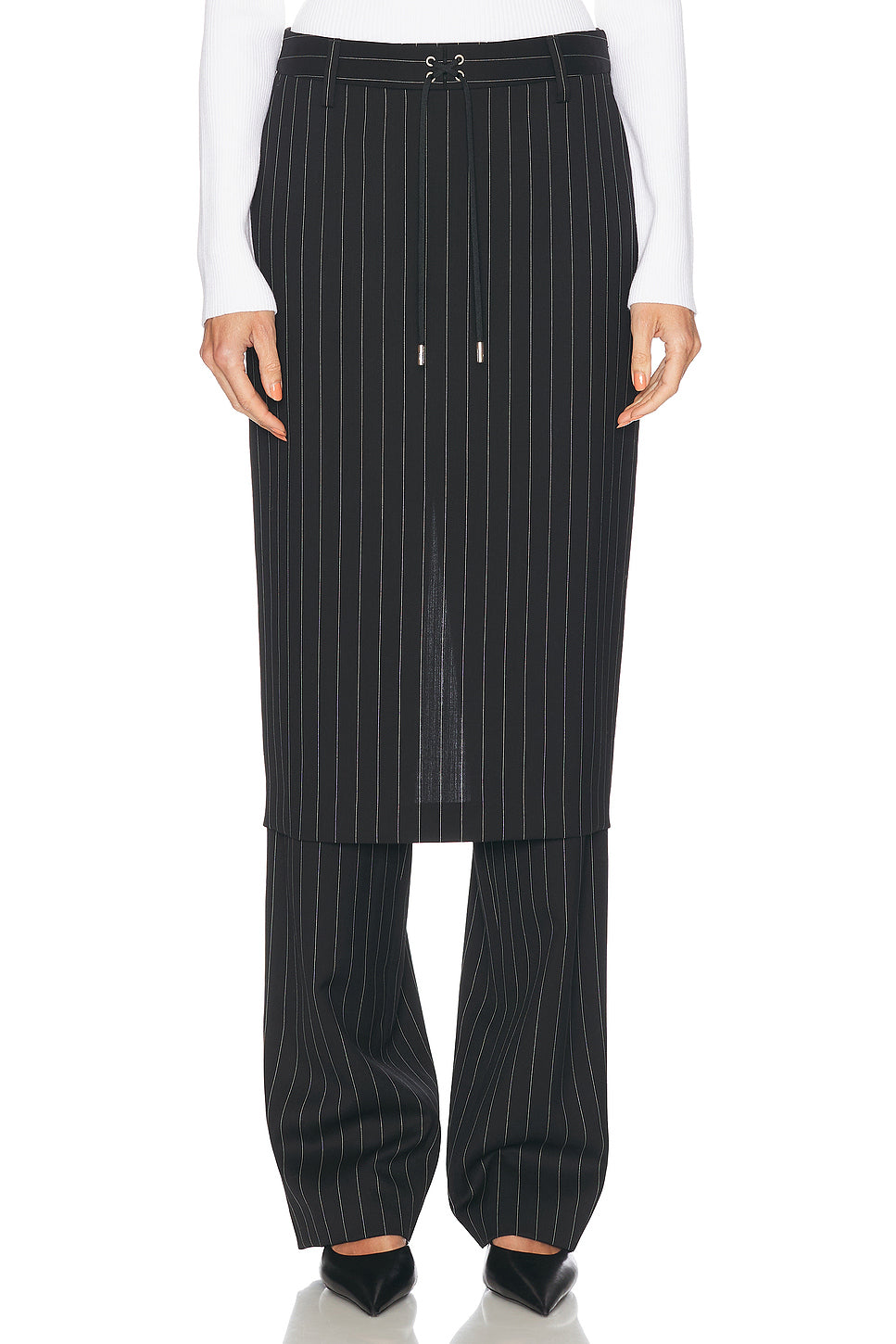Pinstripe Tailored Pant Skirt