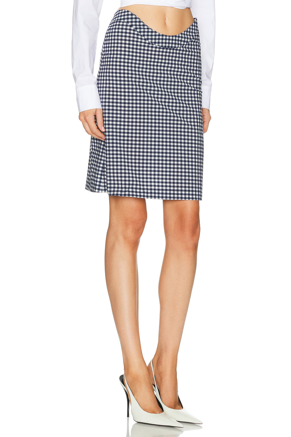 Curved Waistband Mini Skirt