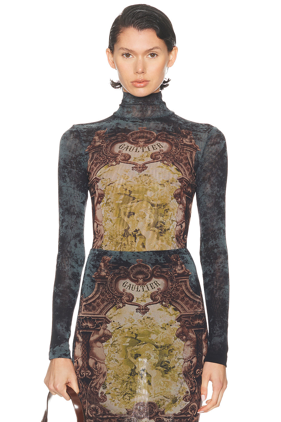 Medaillon Printed Open Back Bodysuit