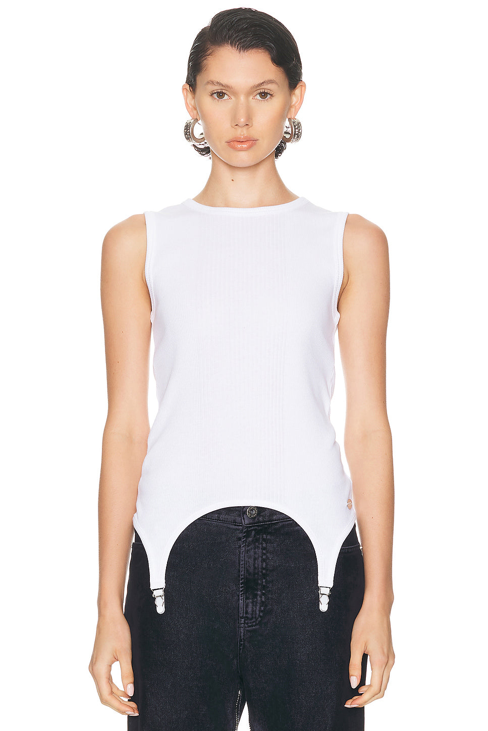 Lingerie Garter Ribbed Tank Top