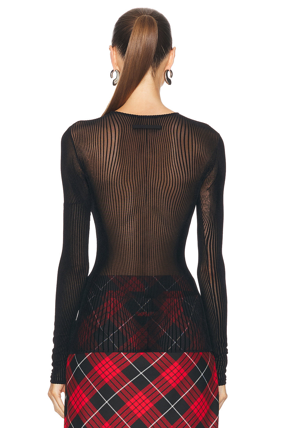 Morphing Pinstripes Long Sleeve Top