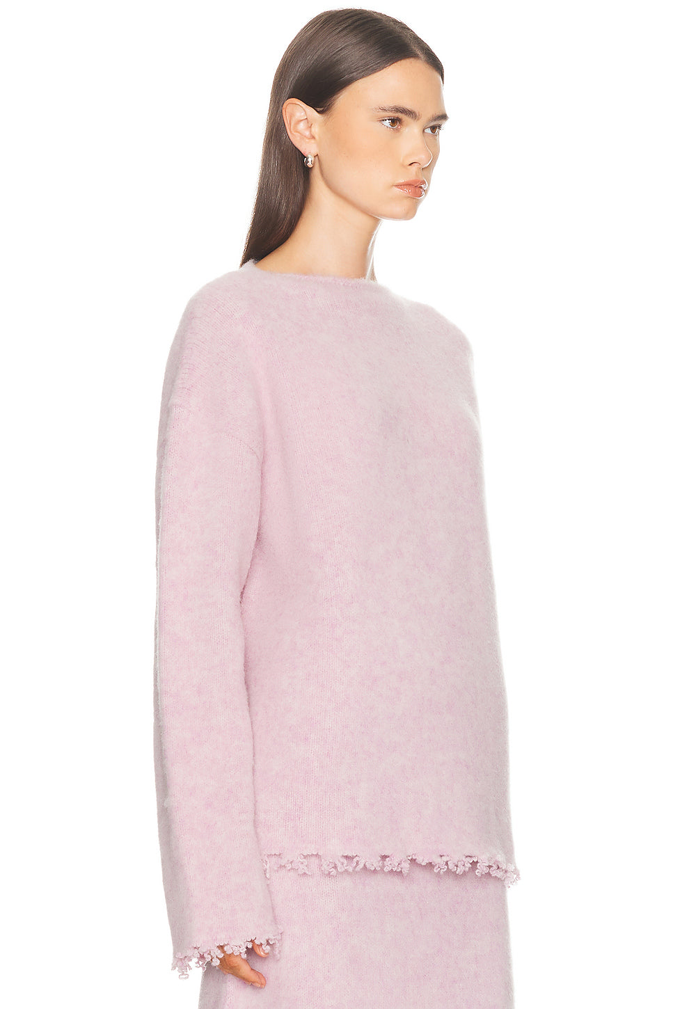 Boat Neck Frayed Edge Sweater