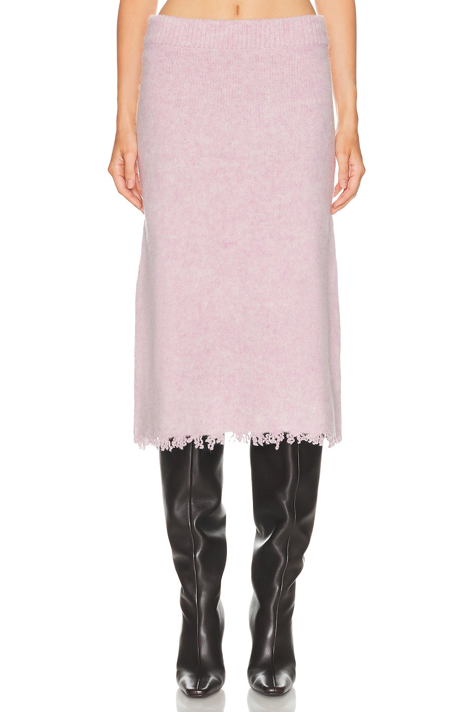 Frayed Edge Midi Skirt