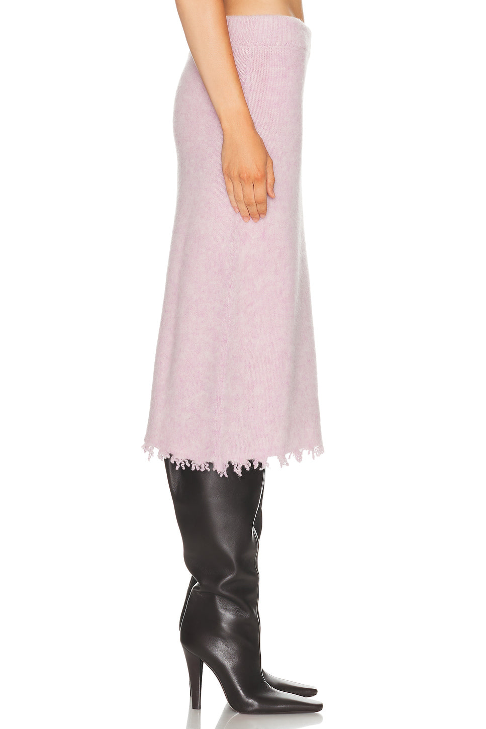 Frayed Edge Midi Skirt