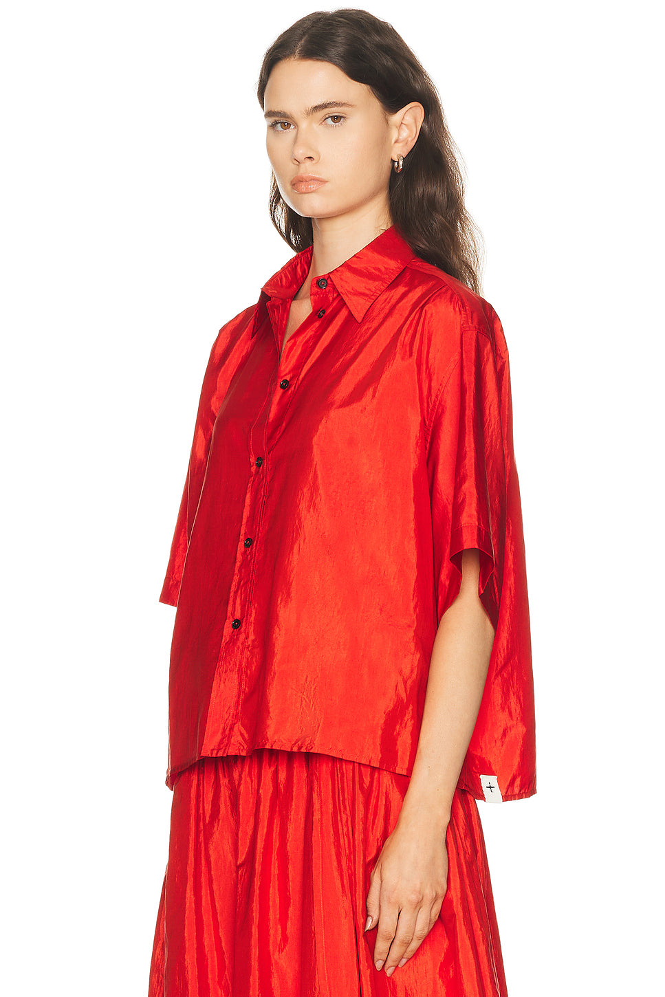 Short Sleeve Button Up Top