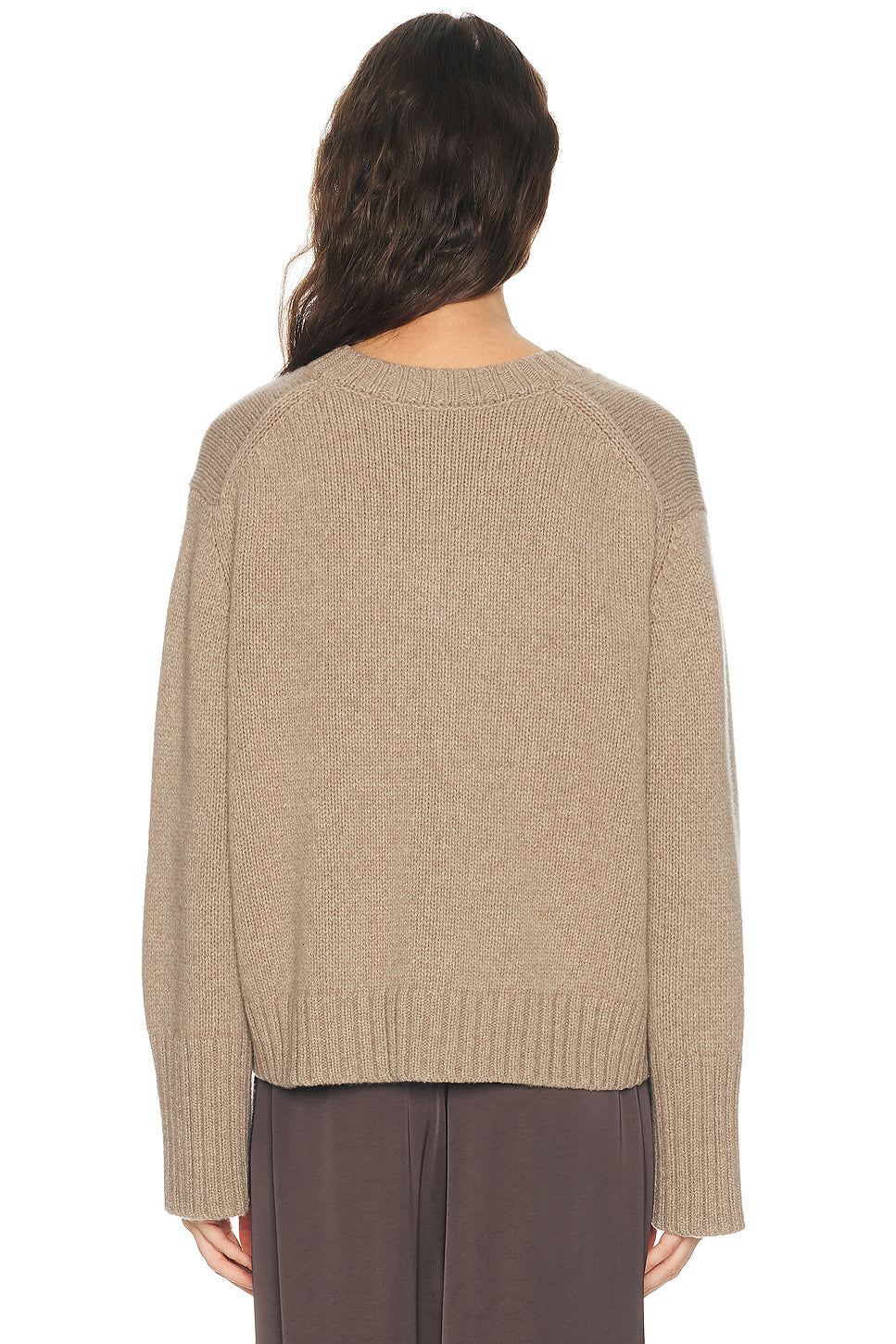 Cropped Cashmere Jet V-neck Sweater