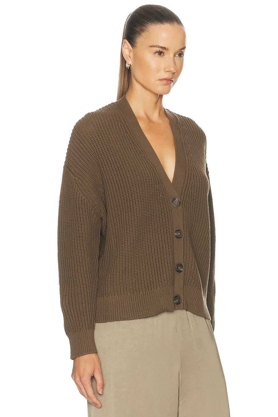 Cropped Cotton Cocoon Cardigan