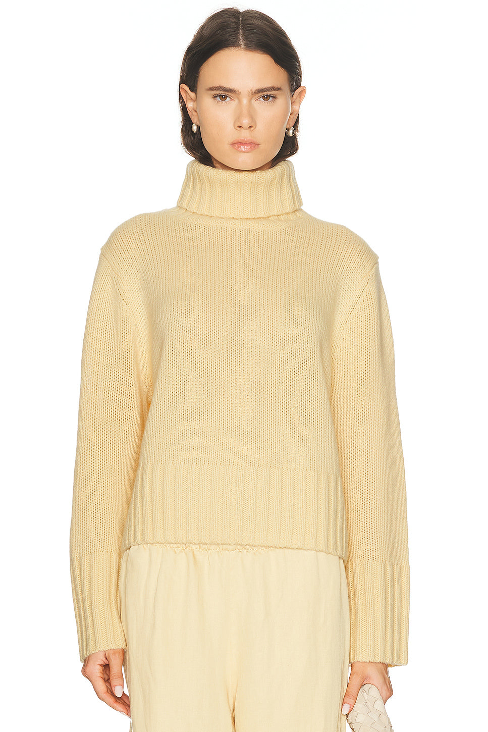Cropped Jet Turtleneck Sweater