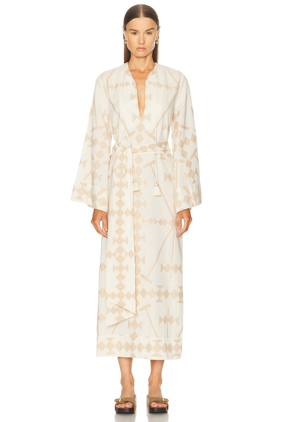 Embroidered Cotton Wild Savannah Tunic Dress