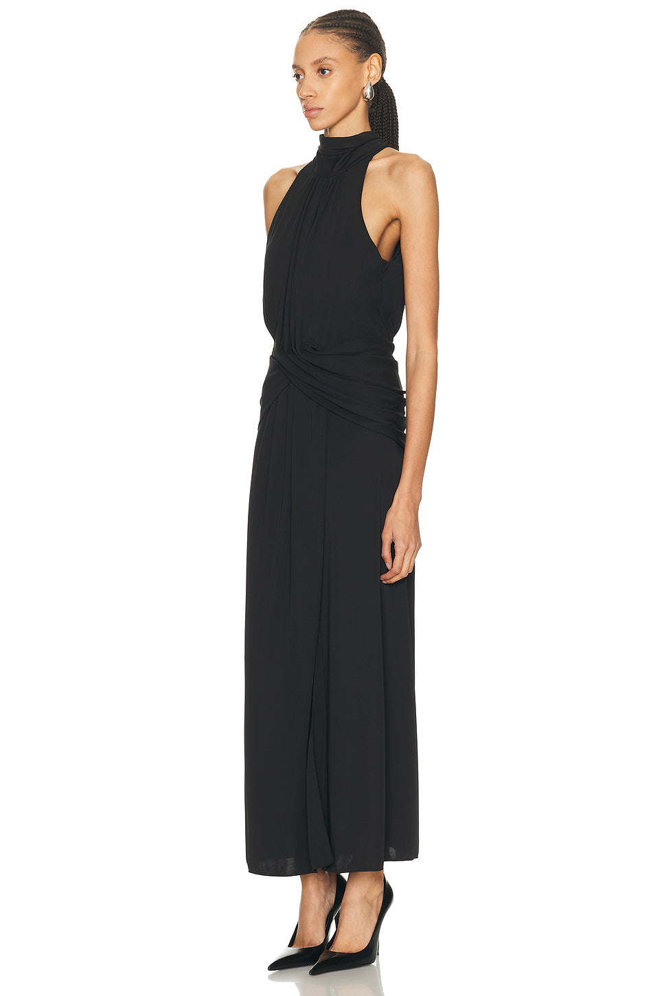 Retro Drape Maxi Dress