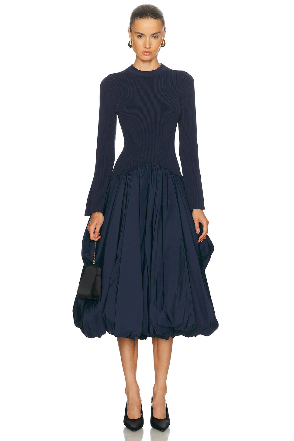 Kenlie Long Sleeve Neck Midi Dress