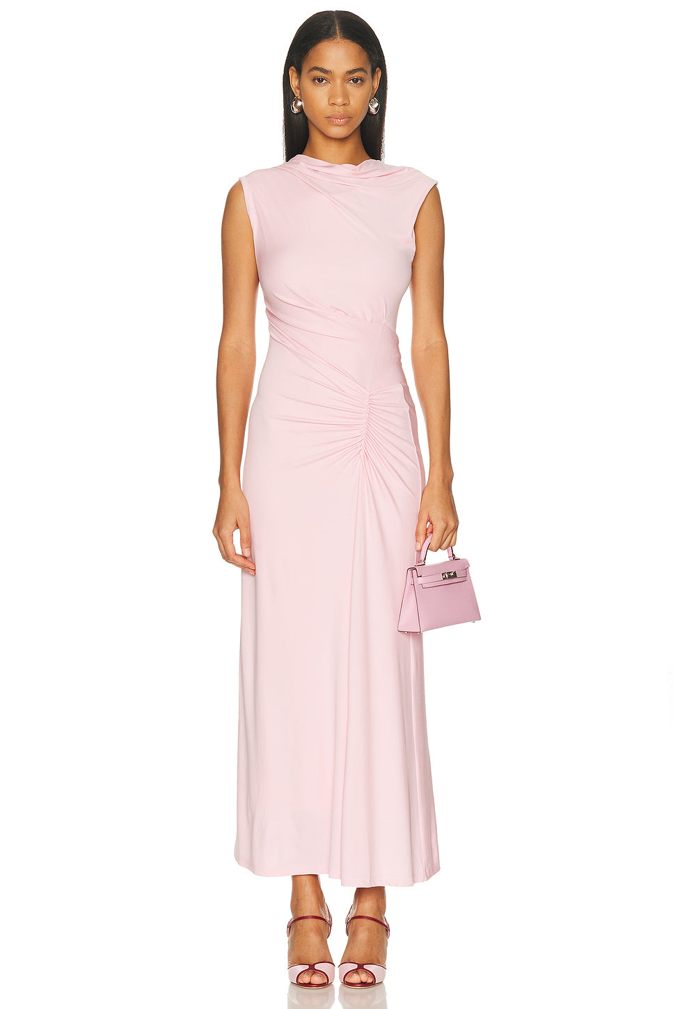 Acacia Draped Jersey Midi Dress