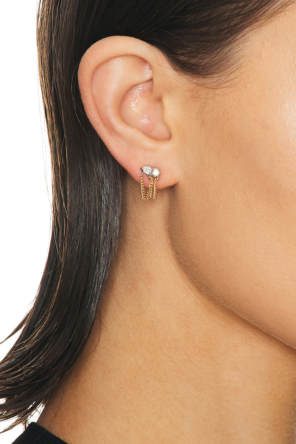 Posey Two Tone Chain Loop Earrings