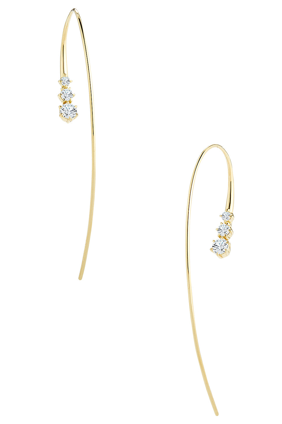 Three Stone Ara Hook Earrings